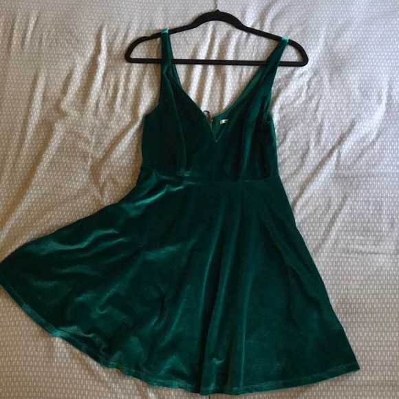 Urban Outfitters Dresses & Skirts - Velvet, mini blue/green dress